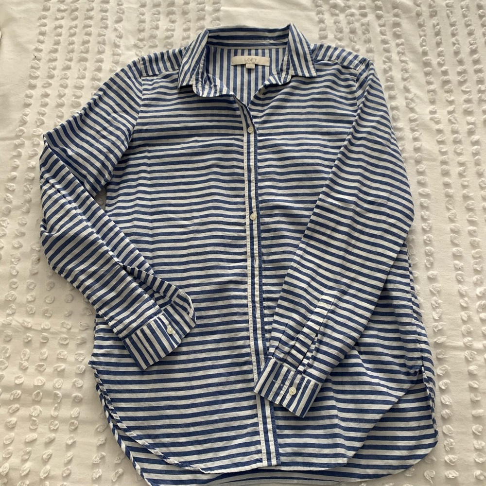 LOFT striped button up shirt